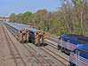 VRE trains parked at Seminary Yard