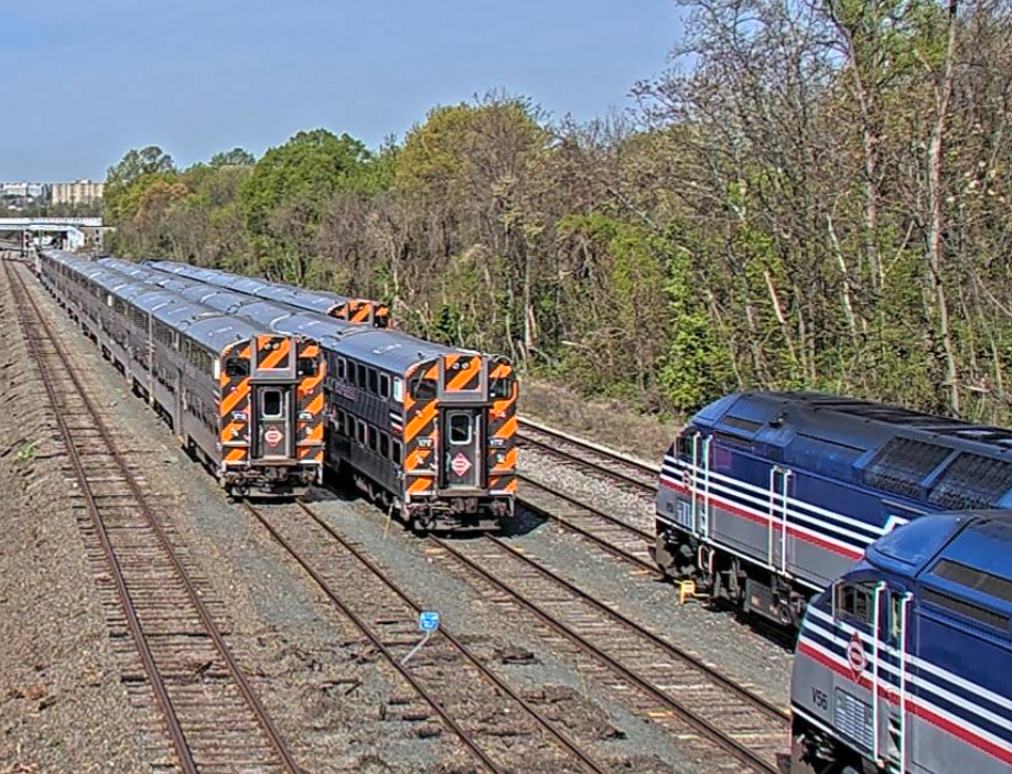 VRE trains parked at Seminary Yard